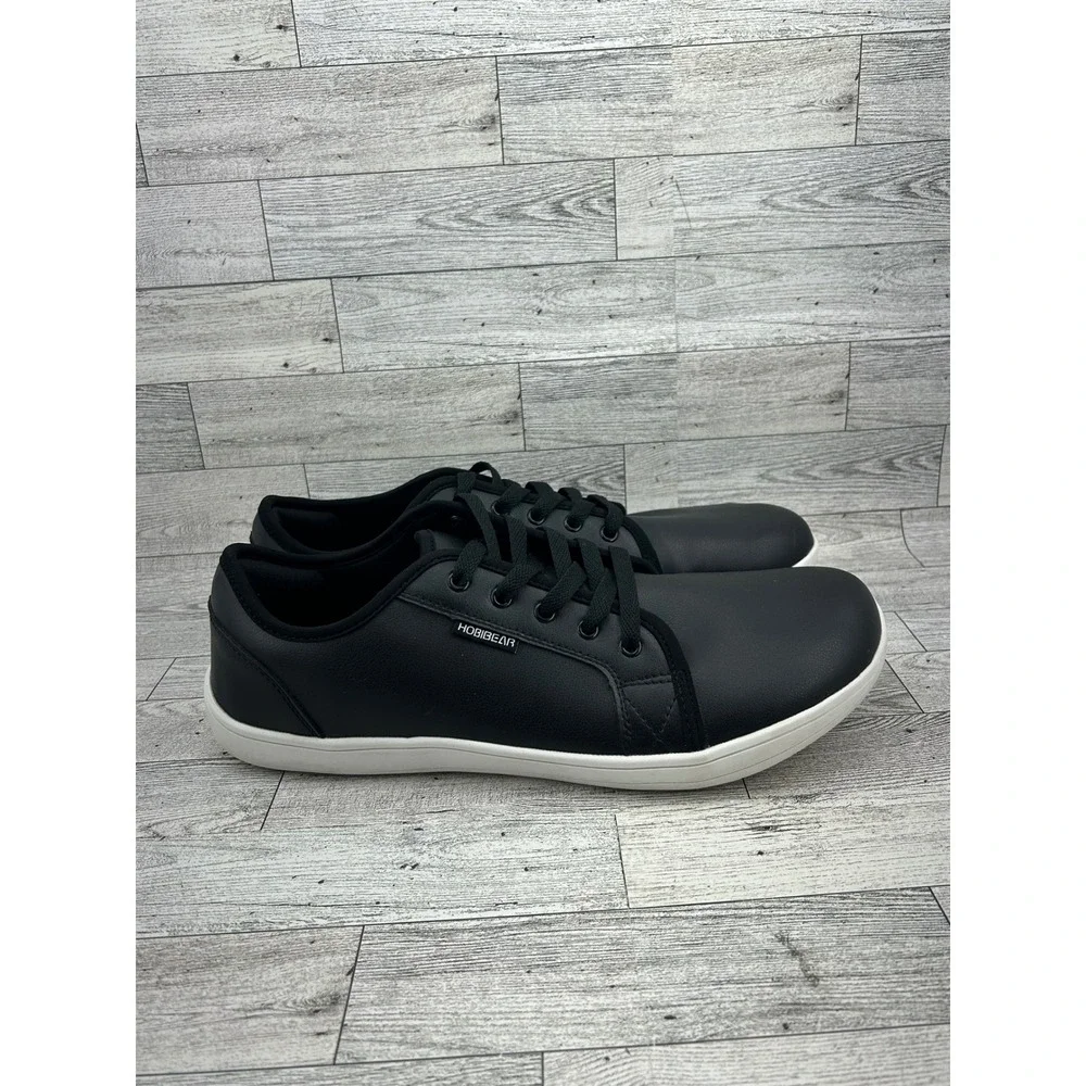 HobiBear Black Leather Lace Up Casual Sneakers Shoes Men Size‎ EU 47 US 13